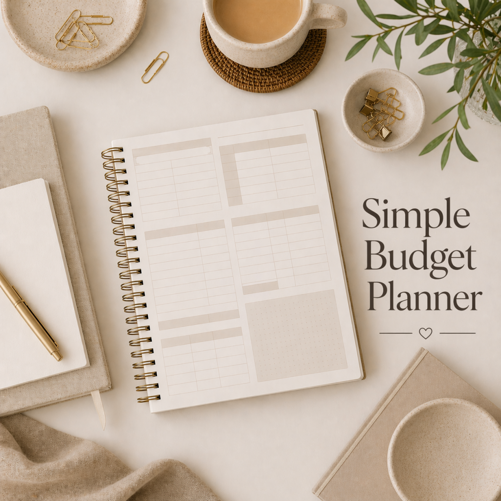 simple budget planner printable PDF easy budgeting system for beginners