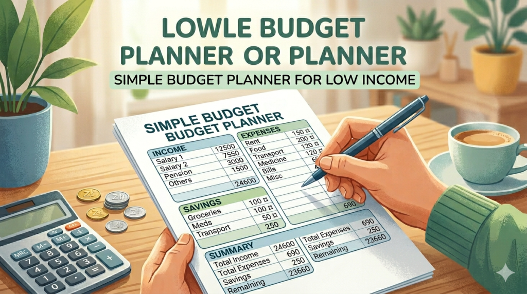 budget planner for low income printable PDF