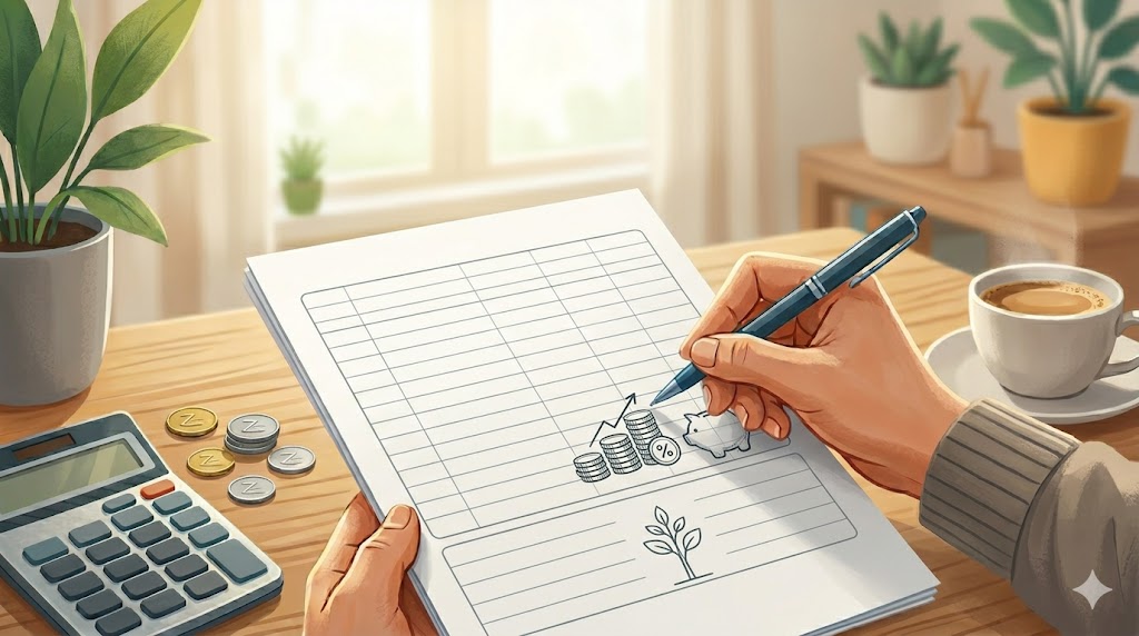 budget planner for savings printable PDF simple money saving tracker