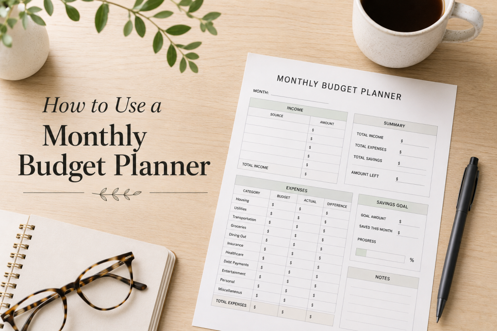 how to use a monthly budget planner budgeting guide for beginners