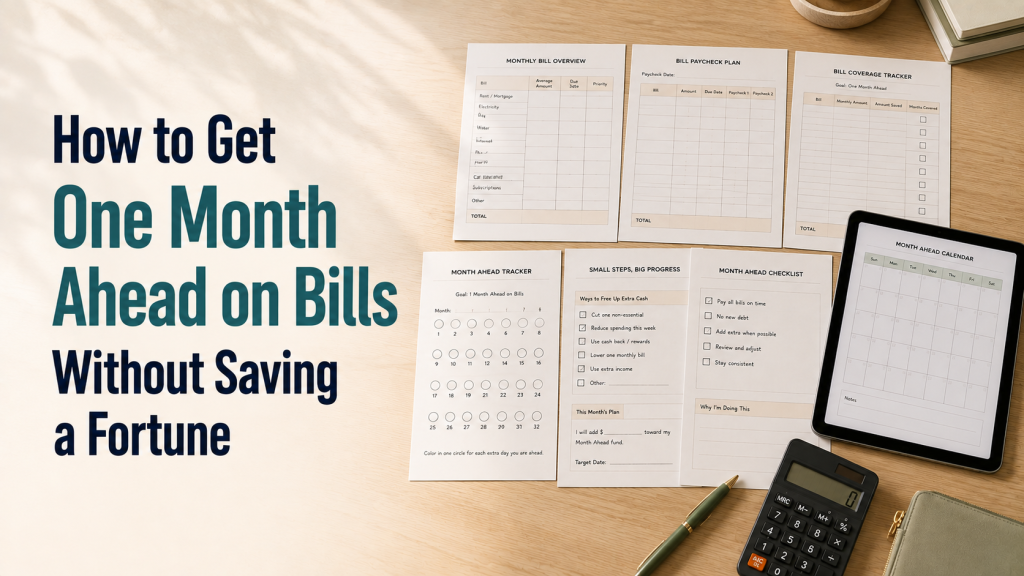 current month and next month bills organized with money reserved one month ahead